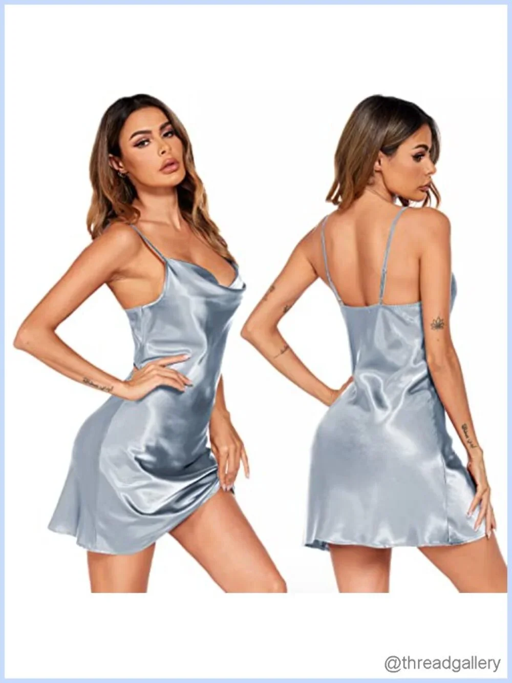 Satin Robe Set Nightgown Silk Pajama Set